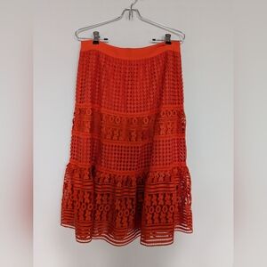 Diane Von Furstenberg Tiana Lace Skirt Orange